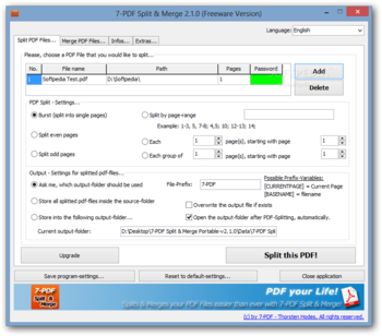 7-PDF Split & Merge Portable screenshot