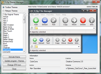 7-Zip Theme Manager screenshot