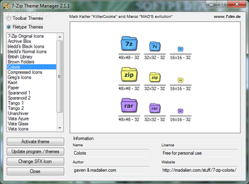 7-Zip Theme Manager screenshot 2