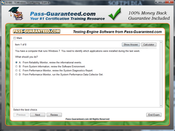 70-680 - TS:Windows 7,Configuring screenshot 2