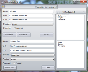 7CMenuEditor screenshot
