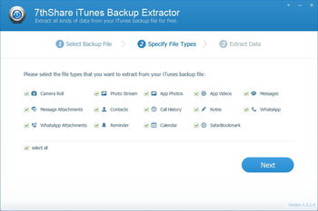 7thShare iTunes Backup Extractor screenshot 2
