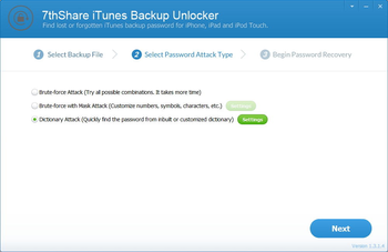 7thShare iTunes Backup Unlocker Pro screenshot 5
