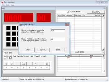 8085 Simulator screenshot 2