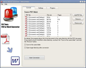 911Tools PDF to Word Converter screenshot