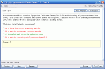 920-146 - Symposium Call Center Server 5.0 Practice Exam Questions screenshot 3
