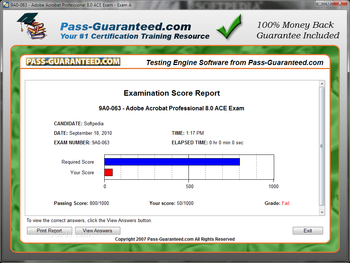 9A0-063 - Adobe Acrobat Professional 8.0 ACE Exam screenshot 3