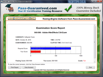 9A0-096 - Adobe AfterEffects CS4 Exam screenshot 3