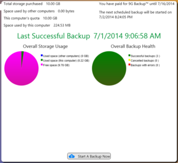 9G Backup screenshot