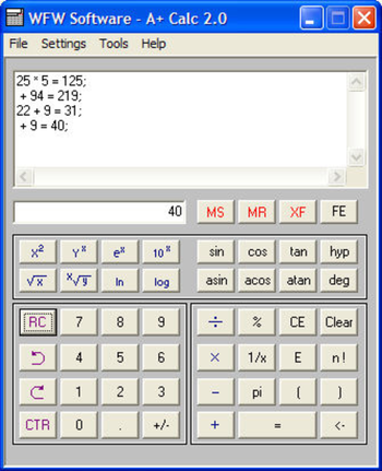 A+ Calc screenshot