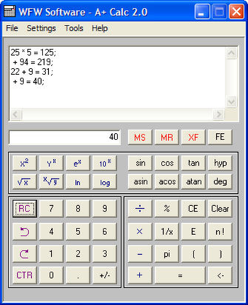 A+ Calc screenshot