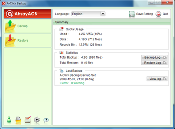A-Click Backup screenshot