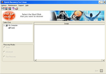 A Data Recovery Software- QR for Linux (ReiserFS) screenshot