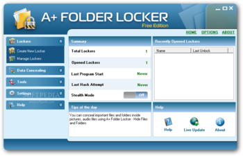 A+ Folder Locker Free Edition screenshot