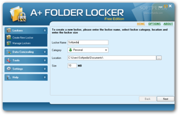 A+ Folder Locker Free Edition screenshot 2