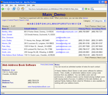 A Handy Address Book Server screenshot 2