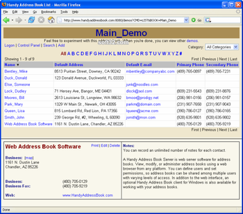A Handy Address Book Server screenshot 3