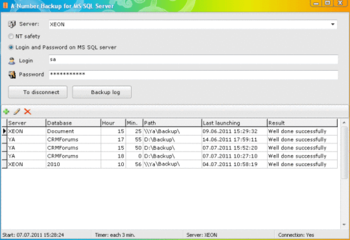 A-Number backup for MS SQL Server screenshot