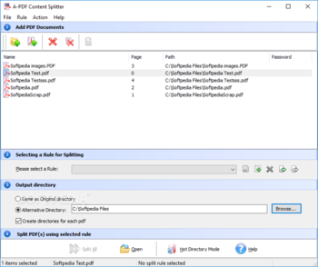 A-PDF Content Splitter screenshot