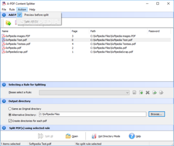 A-PDF Content Splitter screenshot 4