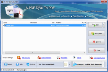 A-PDF DjVu to PDF screenshot
