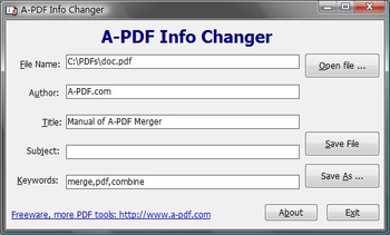 A-PDF INFO Changer screenshot