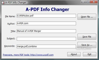 A-PDF INFO Changer screenshot 3