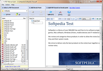 A-PDF Manual Split screenshot