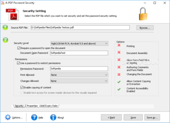 A-PDF Password Security screenshot 2