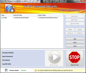 A-PDF Password Security Service screenshot