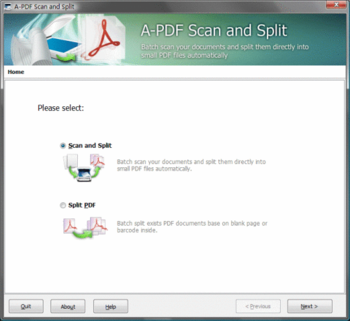 A-PDF Scan and Split screenshot