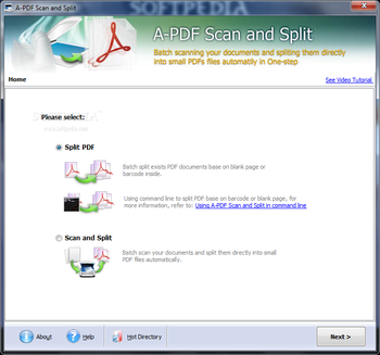 A-PDF Scan and Split screenshot