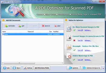 A-PDF Scan Optimizer screenshot