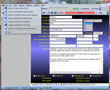 A Personal Information Manager screenshot 2