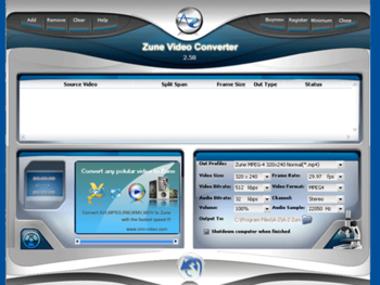 A-Z Zune Video Converter screenshot