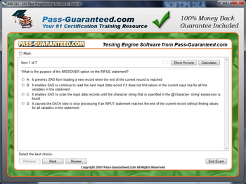 A00-211 - SAS Base Programming for SAS 9 screenshot 2