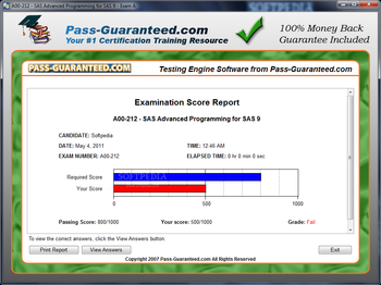 A00-212 - SAS Advanced Programming for SAS 9 screenshot 3