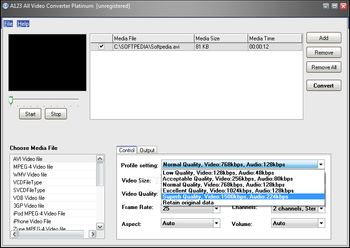 A123 All Video Converter Platinum screenshot