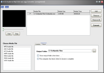 A123 Audio to MP3 AMR AAC OGG Converter screenshot 2