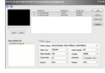 A123 AVI MPEG WMV ASF to Zune Converter screenshot