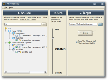 A4 DVD Shrinker screenshot