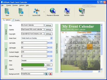 A4Desk Flash Event Calendar screenshot 3