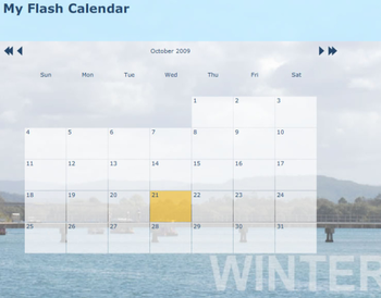 A4Desk Flash Event Calendar screenshot