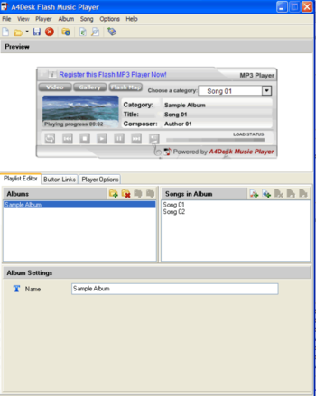A4Desk Flash Music Player screenshot