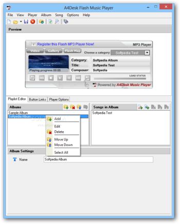 A4Desk Flash Music Player screenshot