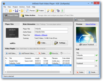 A4Desk Flash Video Player screenshot