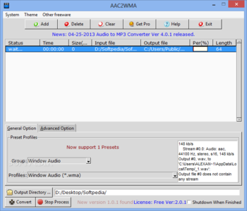 AAC2WMA screenshot