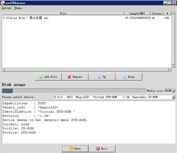 AACCDburner screenshot