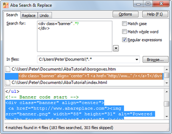 Aba Search and Replace screenshot