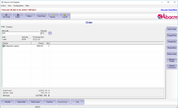 Abacre Cash Register screenshot